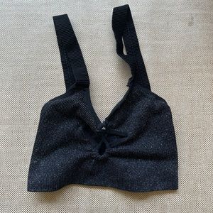 urban outfitters sparkly black crop top bralette